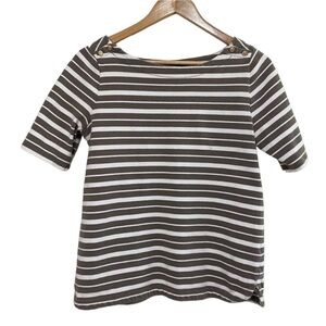 Banana Republic half sleeve brown and white striped shirt Size M